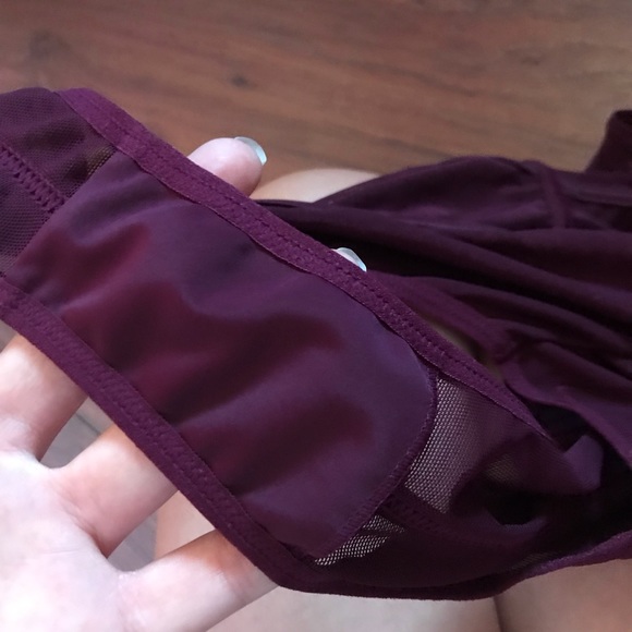 Maroon Mesh Bodysuit - Picture 4 of 5